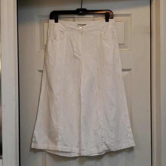 White linen gaucho pants - Picture 2 of 3
